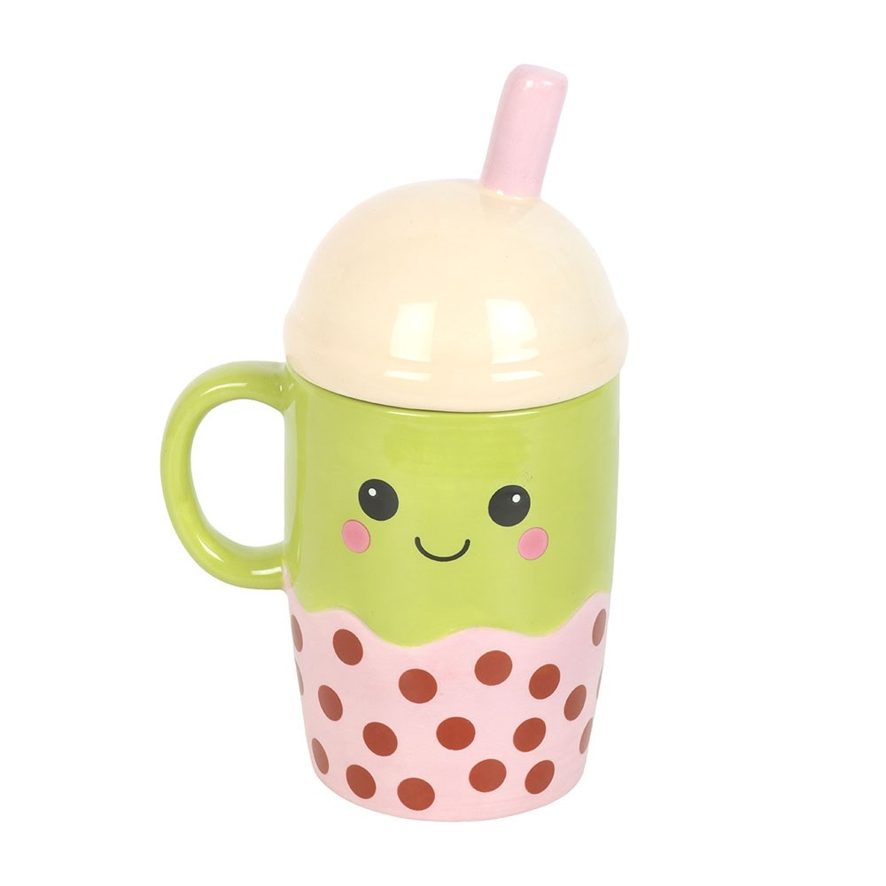 Something Different - Kawaii Bubble Tea Lidded Mug - Multicolours